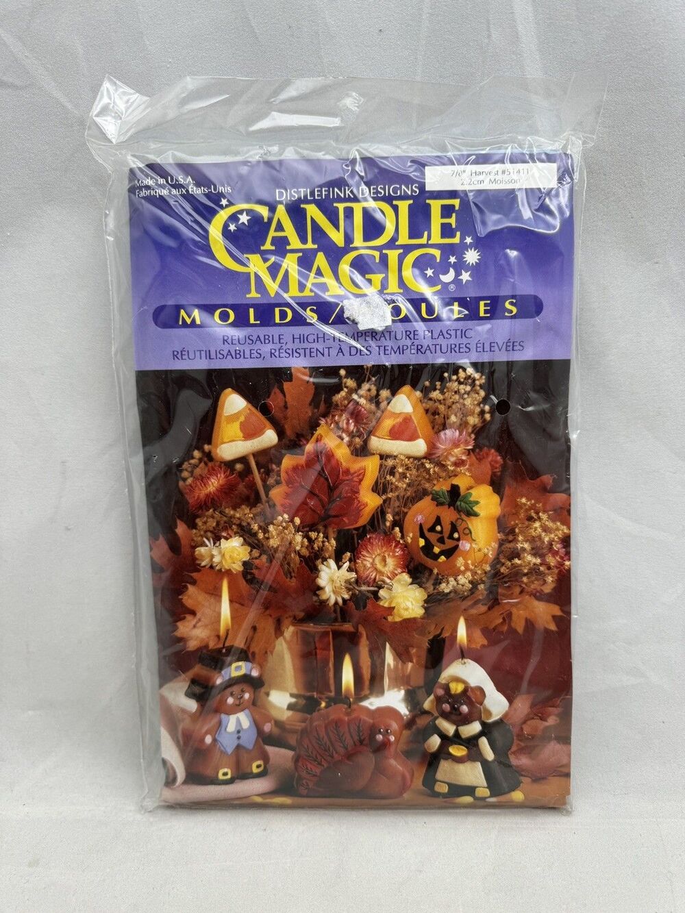 Candle Magic Harvest Mold Distlefink Designs Turkey Leaf Pilgrim Pumpkin 51411